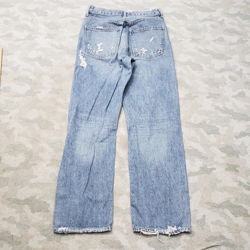 Agolde Jeans Womens 26 Blue Distressed Pockets Denim Medium Wash